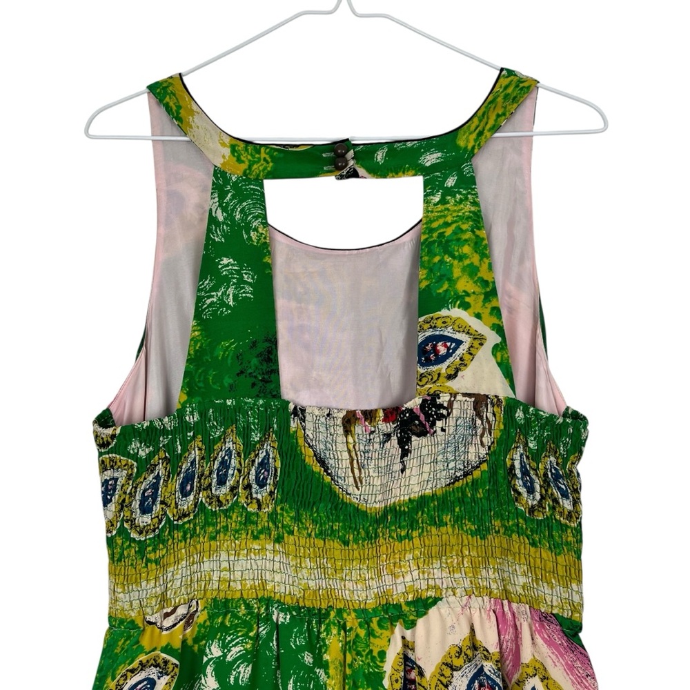 Moulinette Soeurs Anthropologie Silk Panoply Carousel Horse Print Dress Size 10 - Picture 7 of 11